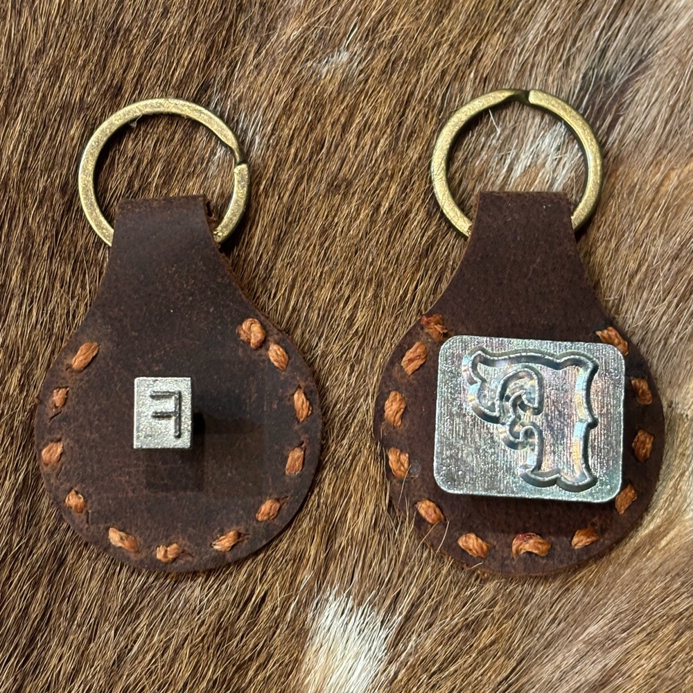 Custom Made Leather Keychain: Monogram Available - Picture 3 of 3